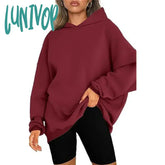 Lunivop Autumn Winter Women Casual Oversized Streetwear Hooded Sweatshirts Korean Fashion Fleece